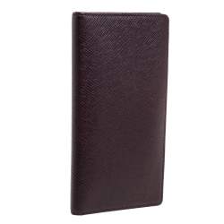 Pre Owned Louis Vuitton Brown Taiga Leather Brazza Wallet