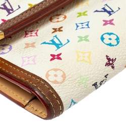 Pre Owned Louis Vuitton White Multicolor Monogram Canvas Porte Tresor International Wallet