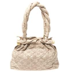 Pre Owned Louis Vuitton Beige Monogram Leather Limited Edition Stratus Olympe PM Bag