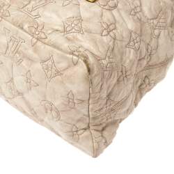 Pre Owned Louis Vuitton Beige Monogram Leather Limited Edition Stratus Olympe PM Bag