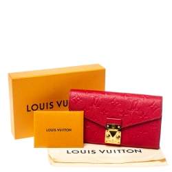 Pre Owned Louis Vuitton Scarlet Monogram Empreinte Leather Metis Wallet 