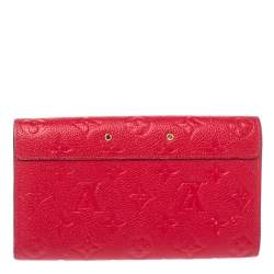 Pre Owned Louis Vuitton Scarlet Monogram Empreinte Leather Metis Wallet 
