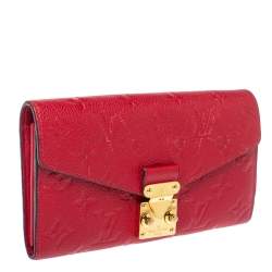 Pre Owned Louis Vuitton Scarlet Monogram Empreinte Leather Metis Wallet 