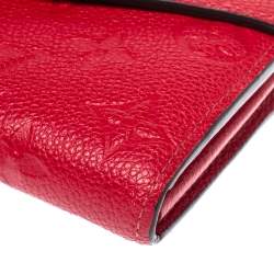 Pre Owned Louis Vuitton Scarlet Monogram Empreinte Leather Metis Wallet 