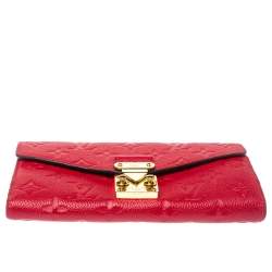 Pre Owned Louis Vuitton Scarlet Monogram Empreinte Leather Metis Wallet 