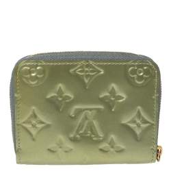 Pre Owned Louis Vuitton Vert Tonic Monogram Vernis Zippy Coin Purse
