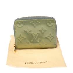 Pre Owned Louis Vuitton Vert Tonic Monogram Vernis Zippy Coin Purse