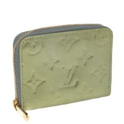 Pre Owned Louis Vuitton Vert Tonic Monogram Vernis Zippy Coin Purse