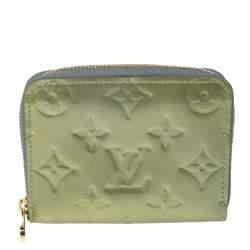 Pre Owned Louis Vuitton Vert Tonic Monogram Vernis Zippy Coin Purse