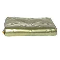 Pre Owned Louis Vuitton Vert Tonic Monogram Vernis Zippy Coin Purse