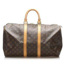 Pre Owned Louis Vuitton  Canvas  Keepall  45 Duffel Bags