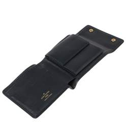 Pre Owned Louis Vuitton Blue Mini Lin Canvas Trifold Compact Wallet