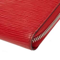 Pre Owned Louis Vuitton Coquelicot Epi Leather Zippy Wallet