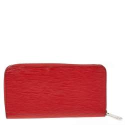 Pre Owned Louis Vuitton Coquelicot Epi Leather Zippy Wallet