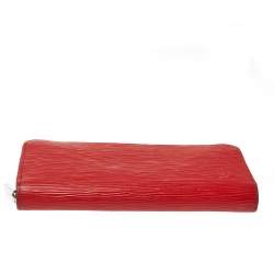 Pre Owned Louis Vuitton Coquelicot Epi Leather Zippy Wallet