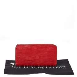 Pre Owned Louis Vuitton Coquelicot Epi Leather Zippy Wallet
