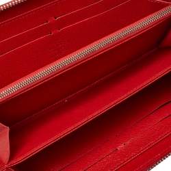 Pre Owned Louis Vuitton Coquelicot Epi Leather Zippy Wallet
