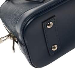 Pre Owned Louis Vuitton Blue Marine Epi Leather Alma BB Bag