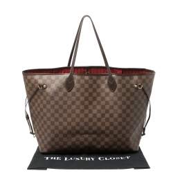 Pre Owned حقيبة لوي فيتون نيفرفول كانفاس دامييه أيبين GM