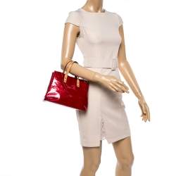 Pre Owned Louis Vuitton Red Monogram Vernis Reade PM Bag