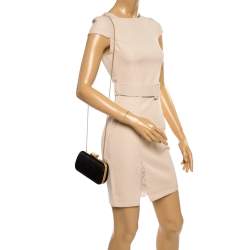 Pre Owned Louis Vuitton Black Monogram Satin Limited Edition Minaudiere Motard Clutch