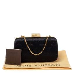 Pre Owned Louis Vuitton Black Monogram Satin Limited Edition Minaudiere Motard Clutch