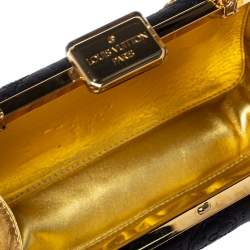 Pre Owned Louis Vuitton Black Monogram Satin Limited Edition Minaudiere Motard Clutch