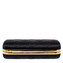 Pre Owned Louis Vuitton Black Monogram Satin Limited Edition Minaudiere Motard Clutch