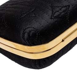 Pre Owned Louis Vuitton Black Monogram Satin Limited Edition Minaudiere Motard Clutch