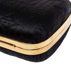 Pre Owned Louis Vuitton Black Monogram Satin Limited Edition Minaudiere Motard Clutch