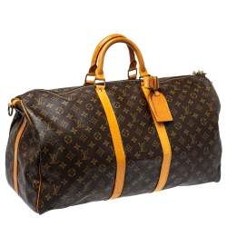 Pre Owned Louis Vuitton Monogram Canvas Keepall Bandouliere 55 Bag