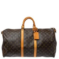 Pre Owned Louis Vuitton Monogram Canvas Keepall Bandouliere 55 Bag