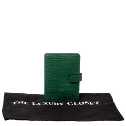 مملوكة مسبقًا Louis Vuitton Green Epi Leather Small Ring Agenda Cover