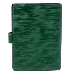 مملوكة مسبقًا Louis Vuitton Green Epi Leather Small Ring Agenda Cover