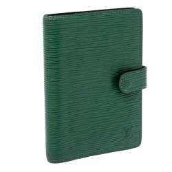 مملوكة مسبقًا Louis Vuitton Green Epi Leather Small Ring Agenda Cover