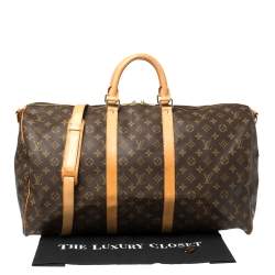 Pre Owned Louis Vuitton Monogram Canvas Keepall Bandouliere 55 Bag