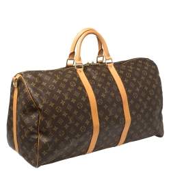 Pre Owned Louis Vuitton Monogram Canvas Keepall Bandouliere 55 Bag