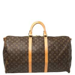 Pre Owned Louis Vuitton Monogram Canvas Keepall Bandouliere 55 Bag
