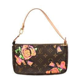 Pre Owned Louis Vuitton Monogram Canvas Limited Edition Stephen Sprouse Roses Pochette Accessoires