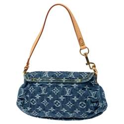 Pre Owned Louis Vuitton Blue Monogram Denim Mini Pleaty Bag