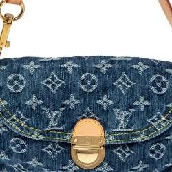 Pre Owned Louis Vuitton Blue Monogram Denim Mini Pleaty Bag