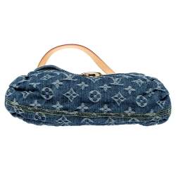 Pre Owned Louis Vuitton Blue Monogram Denim Mini Pleaty Bag