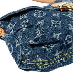 Pre Owned Louis Vuitton Blue Monogram Denim Mini Pleaty Bag