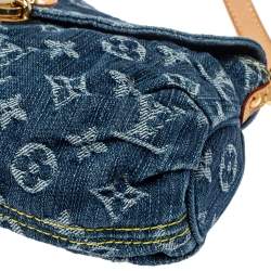 Pre Owned Louis Vuitton Blue Monogram Denim Mini Pleaty Bag