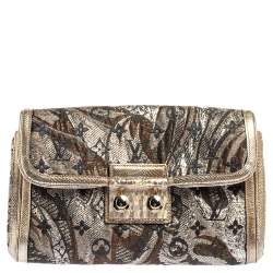 مملوكة مسبقًا حقيبة كلتش لوي فيتون ثاليا كارونغ و زركشة فضي مونوغرامي