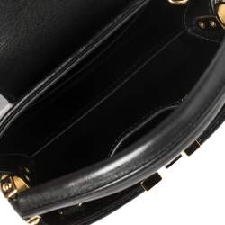 مملوكة مسبقًا Louis Vuitton Black Leather Crystal Embellished Capucines Mini Bag