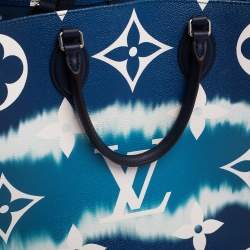 Pre Owned Louis Vuitton Bleu Monogram Coated Canvas Onthego GM Bag