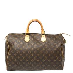 Louis Vuitton Speedy 40 Monogram Leather Satchel Shoulder Bag Tote