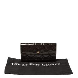 مملوكة مسبقًا Louis Vuitton Terre D'Ombre Monogram Vernis Leather Sarah Wallet