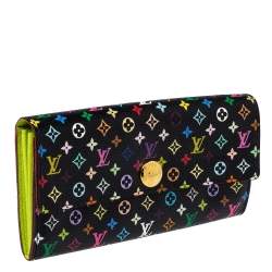 Pre Owned محفظة لوي فيتون كانفاس أسود مونوغرامي متعدد الألوان